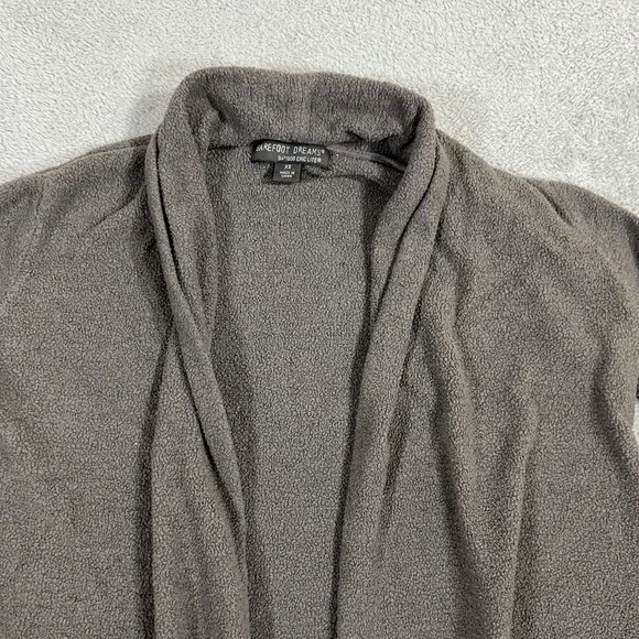 Barefoot Dreams Cardigan Sweater Womens XS Brown Bamboo Blend Chic Lite Pockets - Picture 3 of 9